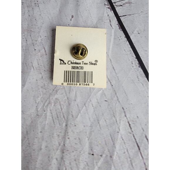 Easter Bunny Yellow Black Enamel Metal Hat Lapel Pinback Vintage New Old Stock - Picture 2 of 3